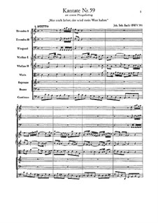 Wer mich liebet, der wird mein Wort halten, BWV 59: Full score by Johann Sebastian Bach