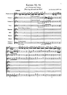 Was frag ich nach der Welt, BWV 94: Full score by Johann Sebastian Bach