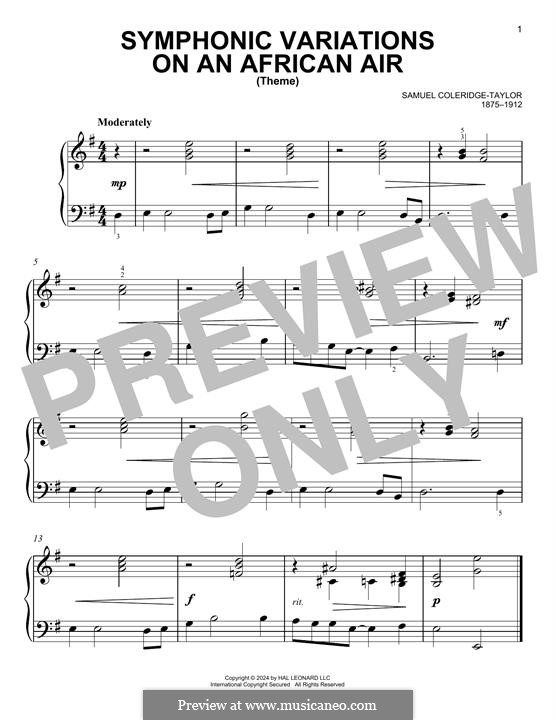 Variations on an African Air, Op.63: Für Klavier by Samuel Coleridge-Taylor