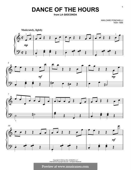 Dance of the Hours: Für Klavier by Amilcare Ponchielli