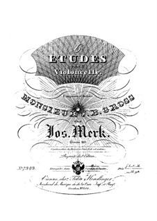 Sechs Etüden für Cello, Op.20: Für einen Interpreten by Joseph Merk