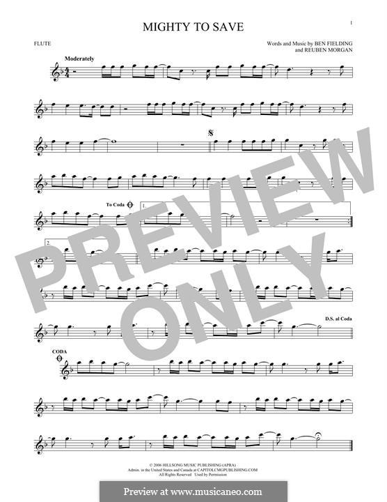 Mighty to Save (Hillsong UNITED): Für Flöte by Ben Fielding, Reuben Morgan