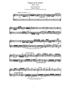 Fantasie und Fuge Nr.12 in g-Moll (Grosse), BWV 542: Fugue by Johann Sebastian Bach