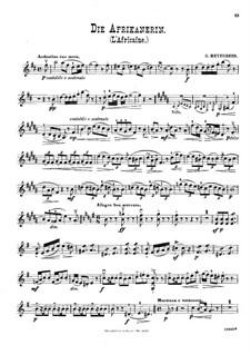 Transkriptionen über Motive aus 'Die Afrikanerin' von G. Meyerbeer für Violine (oder Flöte), Cello und Klavier: Violinstimme by Wilhelm Popp