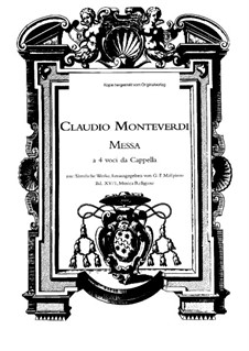 Selva morale e spirituale, SV 252–288: Messa à 4 voci da capella, SV 257 by Claudio Monteverdi