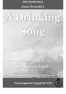 A Drinking Song: For wind quintet by Julius Benedict