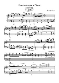 Canciones para Piano Heroica, Op.23 No.7: Canciones para Piano Heroica by Beautiful things Martínez