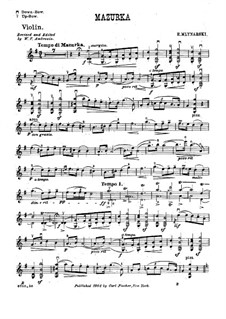 Mazurka für Violine und Klavier: Violinstimme by Emil Młynarski