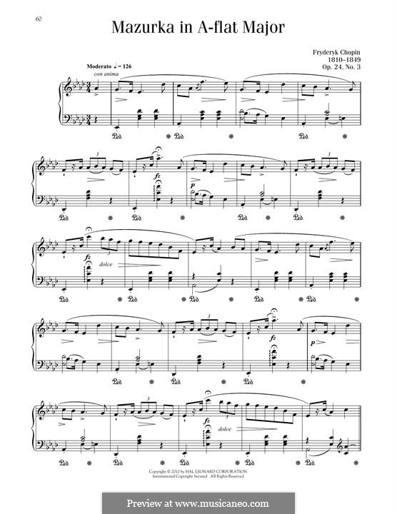 Mazurkas, Op.24: No.3 in A Flat Major by Frédéric Chopin
