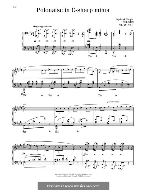 Polonäsen, Op.26: No.1 in C Sharp Minor by Frédéric Chopin