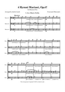 4 Hymni Mariani, Op.47: For bassoon trio by Franciszek Walczyński