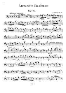 Amourette Faunienne, Op.73: Für Oboe, Fagott und Klavier – Fagottstimme by Heinrich Molbe