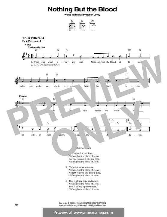 Nothing But the Blood: Für Gitarre by Robert Lowry