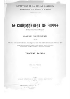 Die Krönung der Poppea, SV 308: Fragmente, für Stimmen und Klavier by Claudio Monteverdi