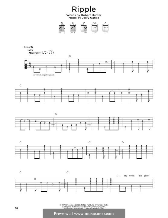 Ripple (The Grateful Dead): Für Gitarre by Jerry Garcia, Robert Hunter
