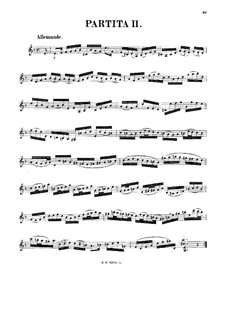 Partita für Violine Nr.2 in d-Moll, BWV 1004: Für einen Interpreten by Johann Sebastian Bach