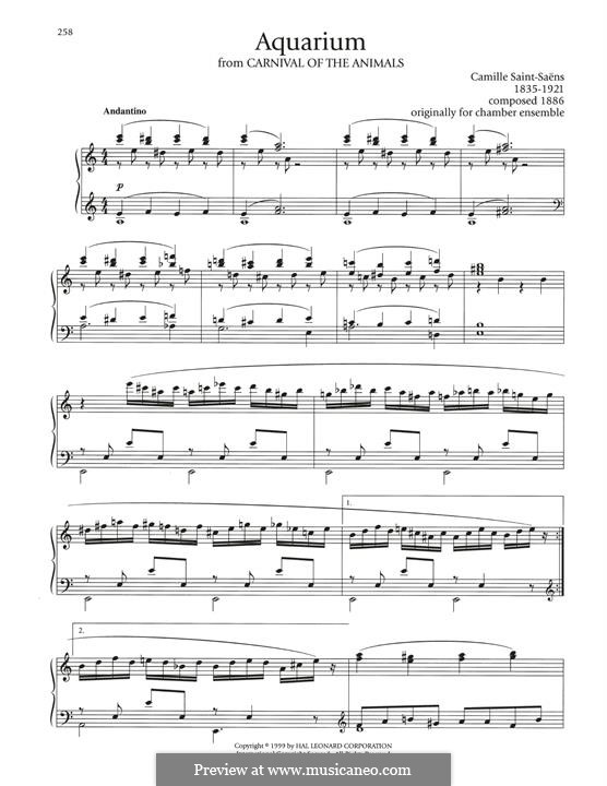 Das Aquarium: Für Klavier by Camille Saint-Saëns