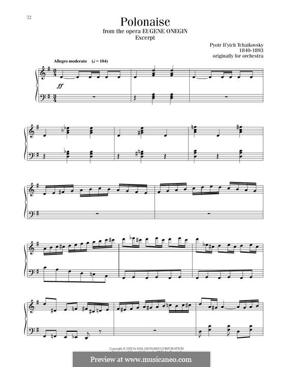 Nr.19 Polonaise: For piano (exceprt) by Pjotr Tschaikowski