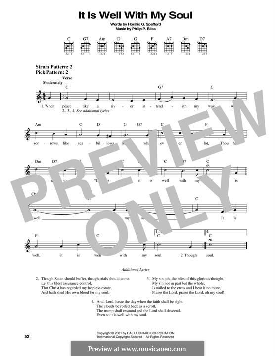 It Is Well with My Soul (Printable scores): Für Gitarre by Philip Paul Bliss