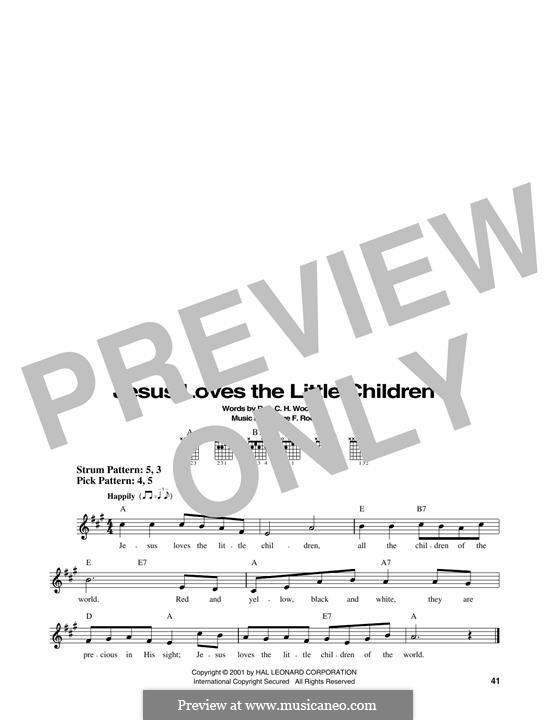 Jesus Loves the Little Children: Für Gitarre by George Frederick Root