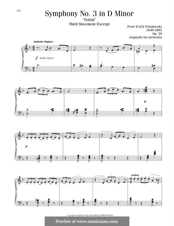 Teil III: Excerpt, for piano by Pjotr Tschaikowski