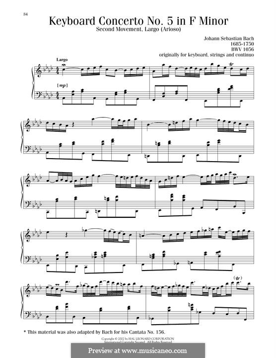 Teil II: Bearbeitung für Klavier by Johann Sebastian Bach