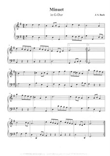 Menuett in G-Dur: Für Klavier by Johann Sebastian Bach