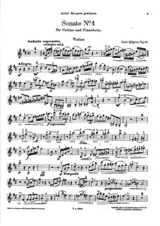 Sonate für Violine und Klavier Nr.4, Op.47: Solostimme by Emil Sjögren