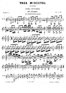 Zwei Themen mit Variationen und zwölf Menuette, Op.11: Drei Menuette by Fernando Sor