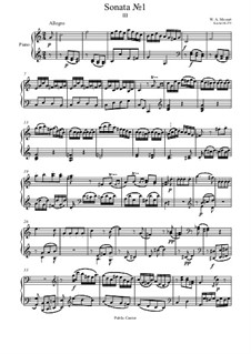 Sonate für Klavier Nr.1 in C-Dur, K.279: Teil III by Wolfgang Amadeus Mozart