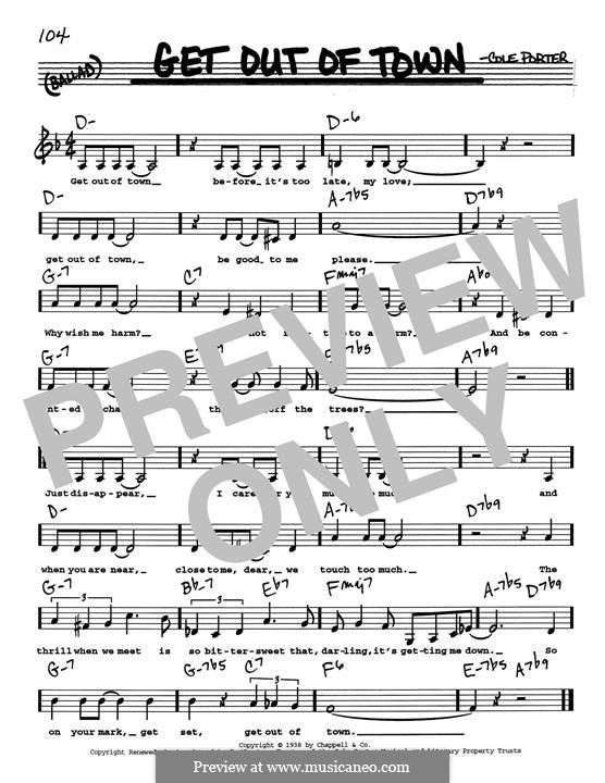 Get Out of Town: Low Voice by Cole Porter