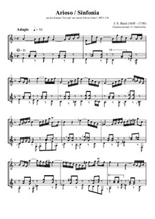 Ich steh mit einem Fuss im Grabe, BWV 156: Arioso, for tenor recorder and guitar by Johann Sebastian Bach