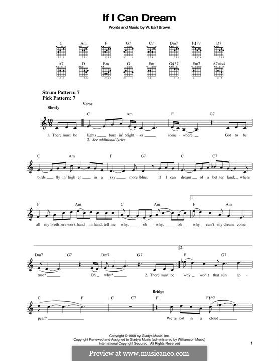 If I Can Dream (Elvis Presley): Für Gitarre by W. Earl Brown