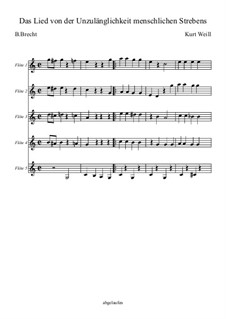 Das Lied von der Unzulänglichkeit menschlichen Strebens: For wind ensemble by Kurt Weill