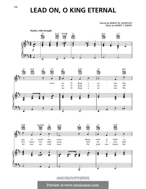 Lead on, o King Eternal: Für Stimme und Klavier (oder Gitarre) by Henry Smart