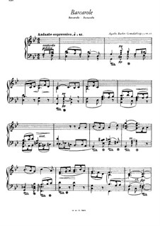 Zwölf kleine phantastische Stücke, Op.55: Nr.10 Barkarole by Agathe Backer Grøndahl