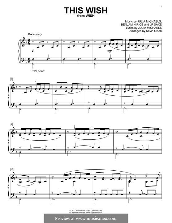 This Wish (from Wish): Für Klavier by Julia Michaels