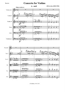 Konzert für Violine und Orchester Nr.1 in a-Moll: Version for violin and strings – score by Jean-Baptiste Accolay