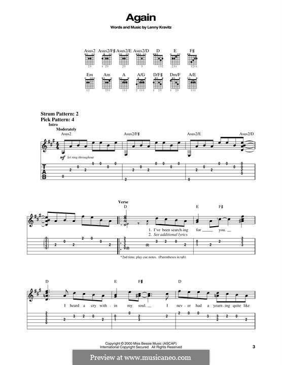 Again: Für Gitarre by Lenny Kravitz