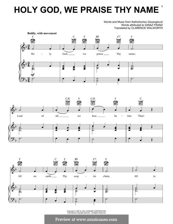 Grosser Gott, wir loben Dich: Für Stimme und Klavier (oder Gitarre) by folklore