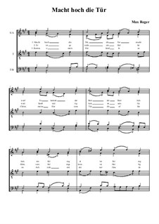 Macht hoch die Tür: Klavierauszug mit Singstimmen by Max Reger