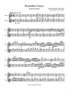 Two instrument version: Für zwei Flöten by Johann Pachelbel
