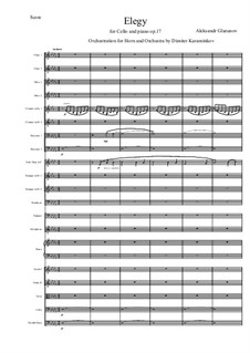 Elegy, Op.17: Vollpartitur by Alexander Glazunov