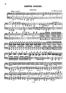 Konzert für Klavier und Orchester Nr.3, Op.37: Version für Klavier, vierhändig by Ludwig van Beethoven