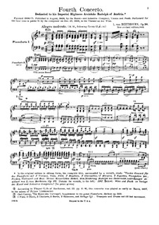 Vollständiger Konzert: Version für zwei Klaviere, vierhändig by Ludwig van Beethoven