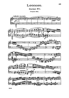 Leonore. Ouvertüre No.1, Op.138: Version für Klavier by Ludwig van Beethoven