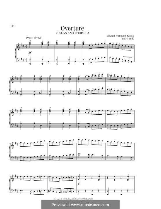 Ouvertüre: Für Klavier by Michail Glinka