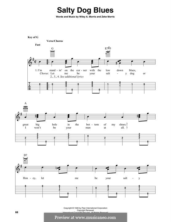 Salty Dog Blues (Flatt & Scruggs): For banjo by Wiley A. Morris, Zeke Morris
