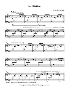 Meditation in F minor - Late Elementary/Early Intermediate Piano Piece in F minor: Meditation in F minor - Late Elementary/Early Intermediate Piano Piece in F minor by Nicole DiPaolo