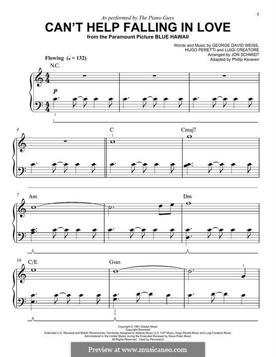 Piano version: Für einen Interpreten by George David Weiss, Hugo Peretti, Luigi Creatore